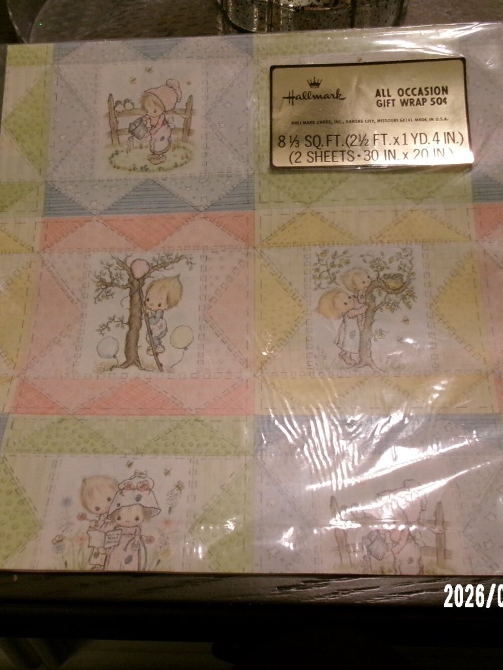 Vintage Hallmark Betsey Clark Gift Wrap 1 Pack 2 sheets USA Unused All Occasion